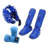 Conjunto De Equipo De Para Karate, Casco De Boxeo, Azul Xs