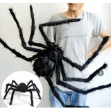 Aranha Peluda Gigante Halloween Decoração 125 Cm