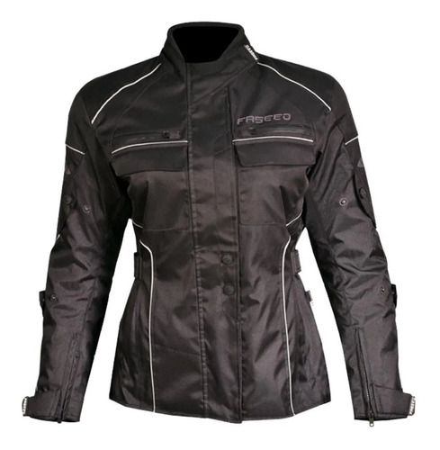 Chamarra Motociclista Dama Faseed Protecciones Impermeable 