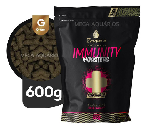 Ração Peixe Grande Poytara Immunity Monsters Floating G 600g