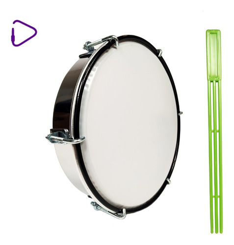 Caseta Tamborin 8 Pulgadas Con Golpeador Percusion Murga