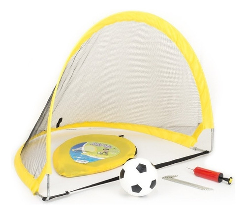 Arco De Futbol Autoarmable Set X2 Con Pelota 80x60cm