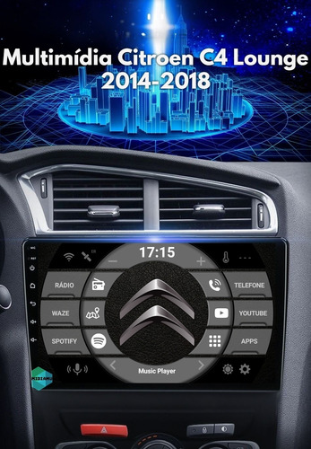 Multimídia Citroen C4 Lounge 2014-2018 1+16gb