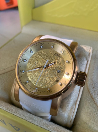 Relógio Invicta Yakuza Branco E Dourado - Usado