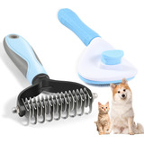 Cepillo Deslanador Para Perro Y Gato Peine Mascotas Set De 2