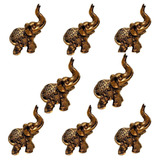 Combo 8 Estátuas De Mini Elefante Indiano Resina 8cm Atacado