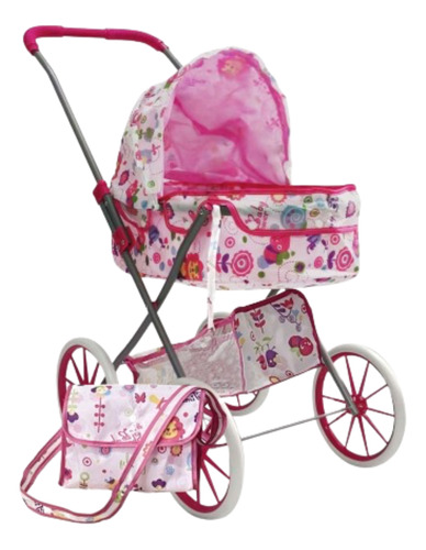 Coche Moises Metálico Con Bolso Para Niños Juguete, 72 Cm