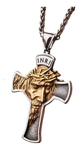 Collar Dije Jesucristo Rostro En La Cruz Inri Hombre Y Mujer