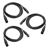 3 Cable Xlr Dmx Canon Para Microfono Canon 6 Metros La Roca