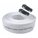 Cable Rg6 Coaxil Rollo X15 Metros C/conectores Incluidos Tda