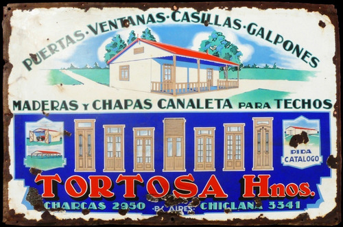 Cartel Antiguo Enlozado Tortosa Hnos. 7o 2475