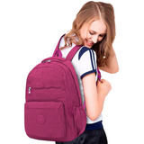 Mochila Feminina Bolsa Barata Média Luxo Espaçosa Escolar Cor Rosa Pink