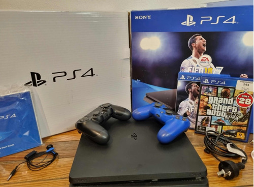 Playstation 4 Slim 1tb Ps4 - Con Caja, 2 Controles.