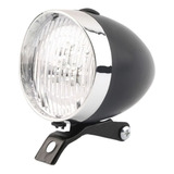 Farol Bike Dianteiro Vintage Retrô Preto Com 3 Leds Xrocks