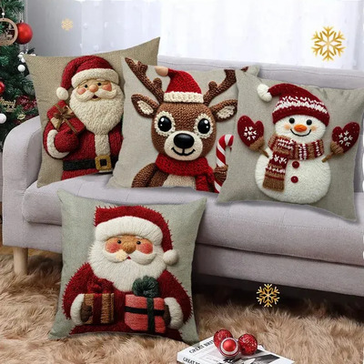 Fundas Navideñas De Almohada Serie 3d, 4 Pzs, 45 X