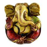 Figurita Resina Señor Ganesha Pintado Mano 6 