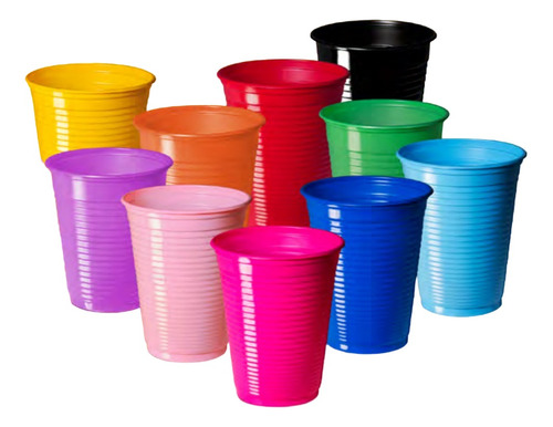 Vaso Plastico Descartable 200cc Colores X 50 Unidades