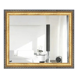 Espelho Dourado Clássico 50x60cm Sala, Lavabo, Maquiagem