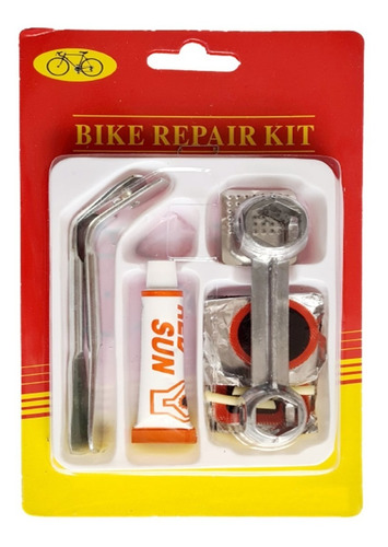 Kit Reparar Bicicletas Pegamento + 5 Parches + Llaves +lija