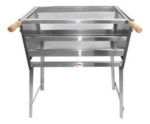 Churrasqueira Móvel Inox 80x40 Grande 3 Andar Grelha +brinde