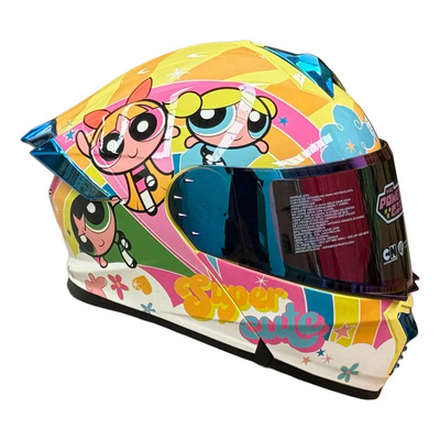 Casco Kov Chicas Superpoderosas Bombon Burbuja Abatible Cart Tamaño Del Casco L | Meses sin interés