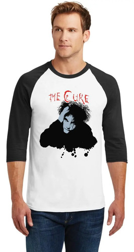 Playera Raglán 3/4 Hombre Rock The Cure Robert Smith 000987