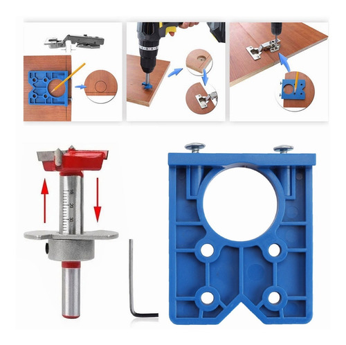 Guía De Perforación De Bisagra Para Taladros De Madera Y Abr