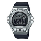 Reloj Casio Hombre G-shock Gm-6900-1d Color De La Malla Negro Color Del Bisel Plateado Color Del Fondo Negro