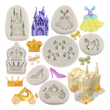 7pcs Molde De Silicona Castillo Corona Lazo Caballo Fondant