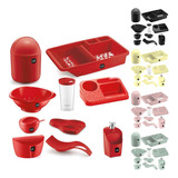 Kit 10pç Utensílios Para Cozinha Com Saleiro E Farinheiro Uz