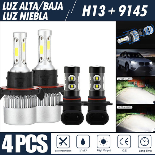 Kit De Focos Led 8000lm Luz Alta/baja/niebla Para Ford