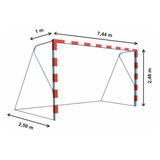 Red Arco Futbol 11 Profesional 7,44 X 2,45m Soga Hilo 2,8mm