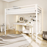 Cama Tipo Loft Metal Individual Blanca Ikalido