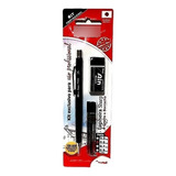 Lapiseira Pentel Sharp P205 Preta 0,5 Com Grafite E Borracha