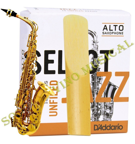 Palheta Sax Alto Rico Jazz Select Unfiled 2s 2m 2h 3m