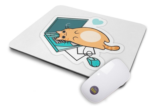 Mouse Pad Gato Internet Gatito Computadora