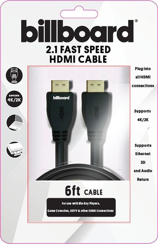 Cable Hdmi Full Hd 4k Billboard Original 2 Metros