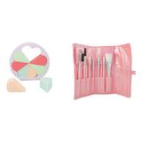 Pack Esponjas + Set De Brochas Para Maquillaje