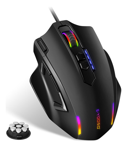 Ratón Para Juegos 6 Modos Rgb 6400 Dpi Grabación Macros