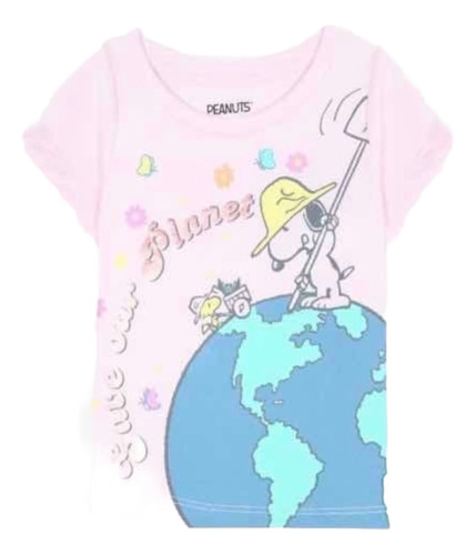 Playera Snoopy Peanuts Planeta Niña Talla 3x