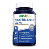 Nicotinamida Con Resveratrol  500 Mg - 180 Cápsulas
