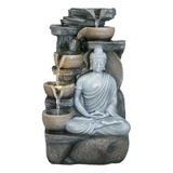 Fuente De Agua Grande Buda Meditar  4 Cascadas  45cm Tm Ct