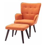 Ssline Accent Chair With Ottoman,modern Tufted Comfy Lounge 