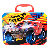 Lonchera Para Niños Escolar Metálica Monster Truck