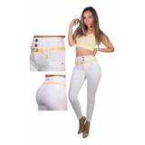 Jeans Mujer Colombiano 2244 Blanco Levantapompas