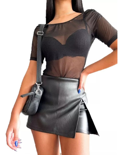 Pollera Short Engomada Mujer