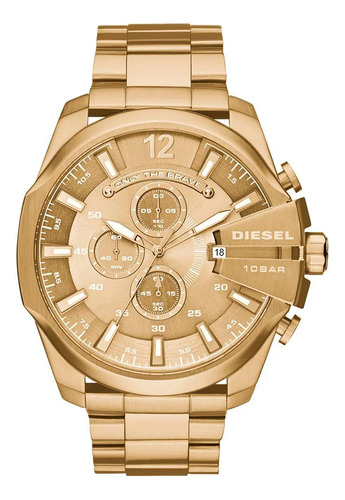 Reloj Diesel Hombre Dz4360 Nuevo Original Mega Chief Gold