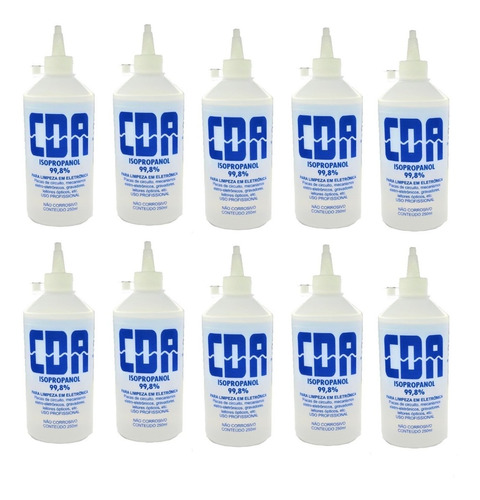 Kit C/10 Álcool Isopropílico Cda 250ml  (isopropanol)