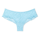 Panty Cheeky Con Encaje Victoria´s Secret Azul Mediano