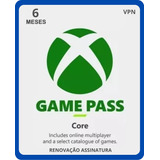 Xbox Game Pass Core 6 Meses - Xbox One Series Xs 
